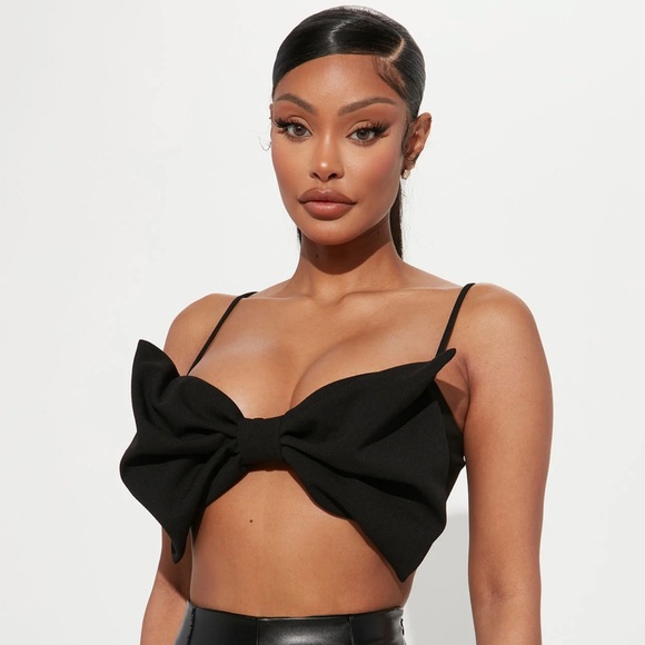 Fashion Nova Birthday Girl Bow Top - Black - Picture 4 of 7